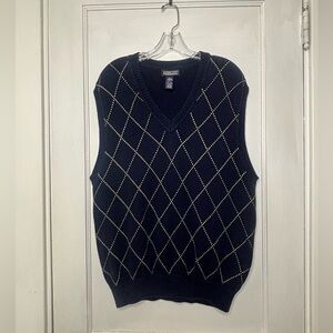 Lands' End Navy V-Neck Sweater Vest